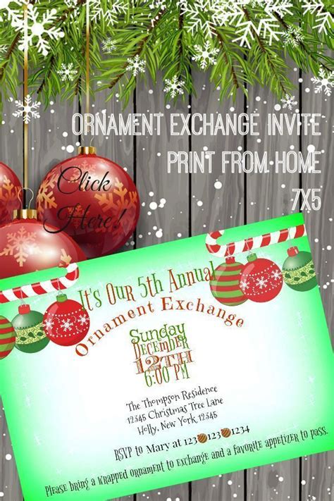 Ornament Exchange Invitation Christmas Party Invitations | Etsy | Christmas party invitations ...