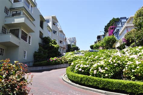 The famous zig-zag street in San Francisco, California