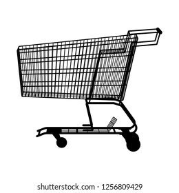 Shopping Cart Silhouette Vector Stock Vector (Royalty Free) 1256809429 ...