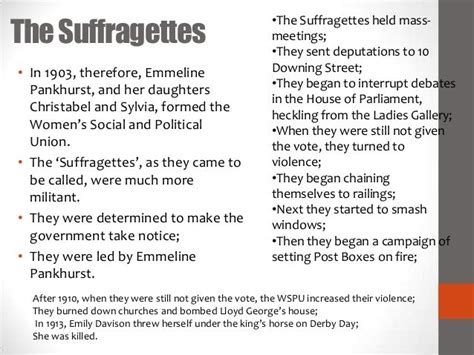 913 - Suffragettes and Suffragists