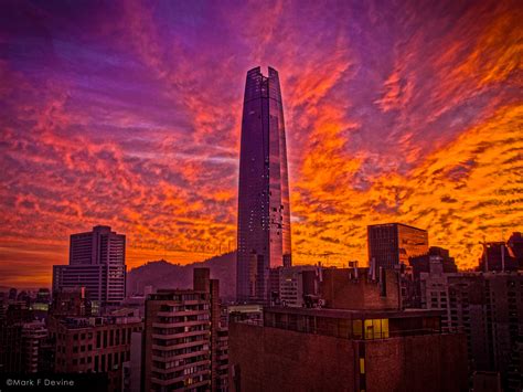 Gran Torre Santiago Sunset | Santiago, Chile | Mark F Devine Photography