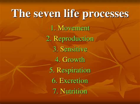 The 7 Life Processes