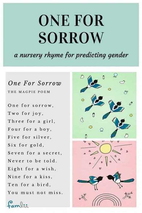 One for Sorrow: The Magpie Nursery Rhyme For Predicting Gender - Famlii