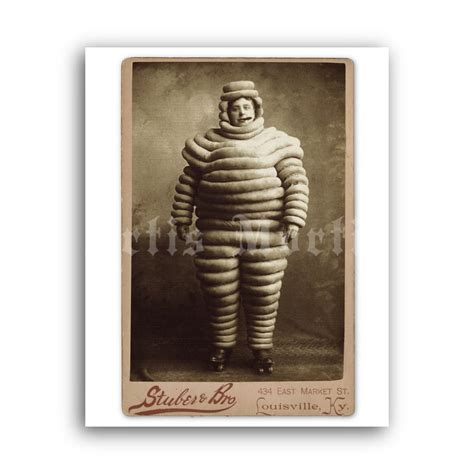 Printable Weird Michelin Man costume vintage cabinet card photo print