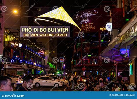 Nightlife of the City of Saigon in Vietnam Editorial Stock Photo ...