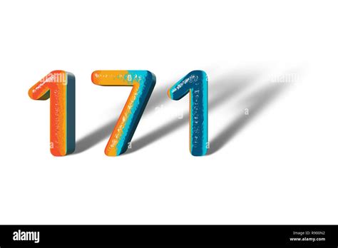 3D Number 171 one hundred seventy one lively colours Stock Photo - Alamy