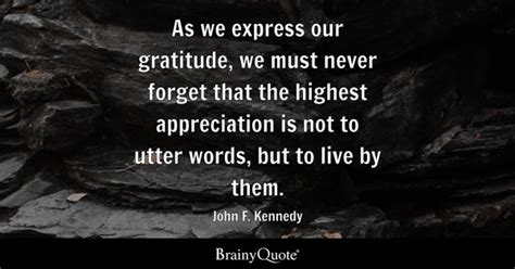 John F. Kennedy - As we express our gratitude, we must...