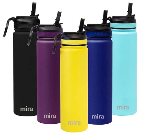 MIRA Stainless Steel Water Bottle with Straw Lid | Vacuum Insulated ...