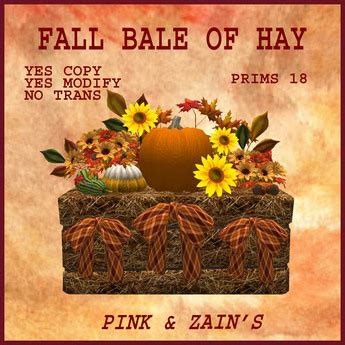 Second Life Marketplace - Bale of Hay - Fall decorations [BOXED]