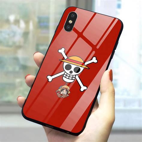 Anime One Piece Tempered Glass Phone Cover Case for iPhone XR X 7 11 ...