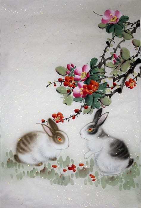 Chinese Rabbit Painting 0 4620012, 69cm x 46cm(27〃 x 18〃)