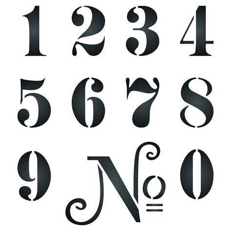 3" French Numbers Stencil (L) - Vintage French Themed Word Stencils for Painting Template | Word ...