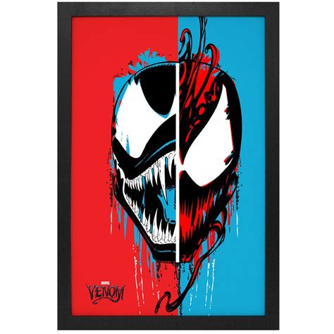 Venom and Carnage Split-Face Framed Art Print