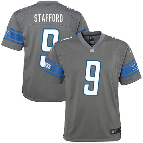 Nike Matthew Stafford Detroit Lions Youth Steel Color Rush Game Jersey