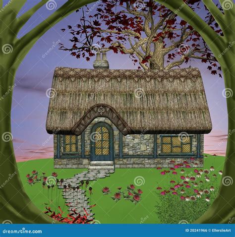 Fairy tale cottage stock illustration. Illustration of building - 20241966