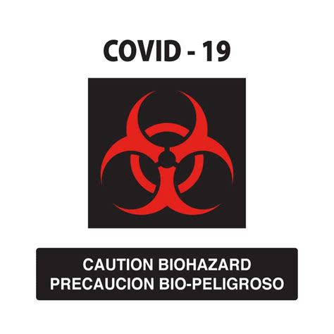 6x6 COVID-19 Biohazard Label for Containers - Solutions Inc.