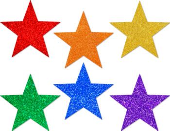 Rainbow Glitter Stars by Teacher Planner Mom | TPT