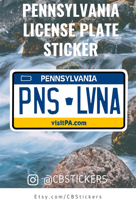 Pennsylvania License Plate Vinyl Decal Pennsylvania Sticker | Etsy ...