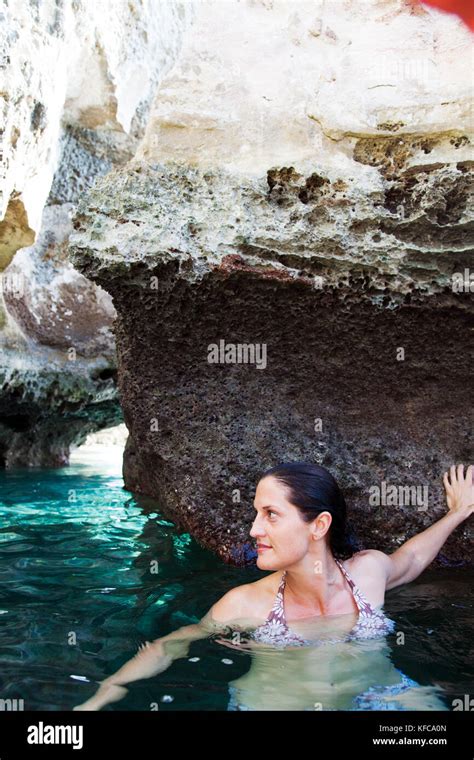 EXUMA, Bahamas. Snorkeling and exploring around and inside the Thunderball Cave Stock Photo - Alamy