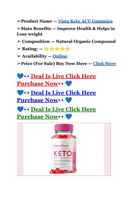 Vista Keto ACV Gummies Reviews, Benefits, 100% Safe & Pure, Price ...