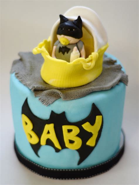 batman baby shower cake - hand modeled baby batman and mozes basket ...