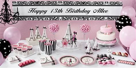 Pink Paris 13th Birthday Party Supplies | Party City