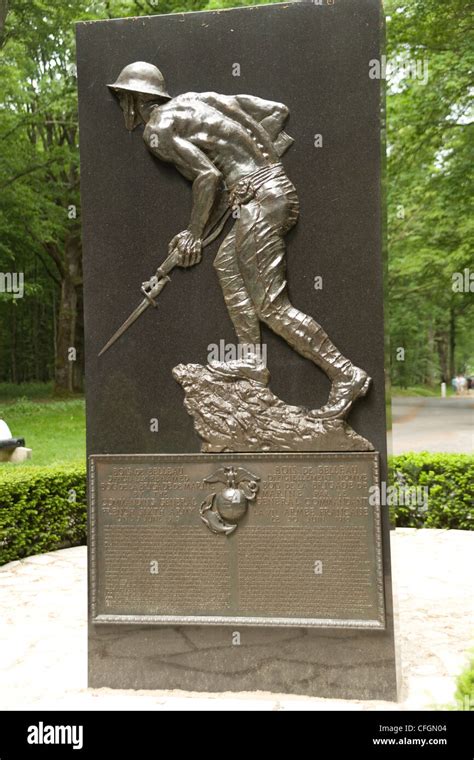 United States Marine Memorial in Belleau Wood commemorating a battle in ...