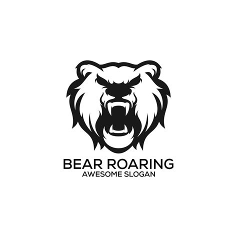 bear roaring logo design line art 24306963 Vector Art at Vecteezy