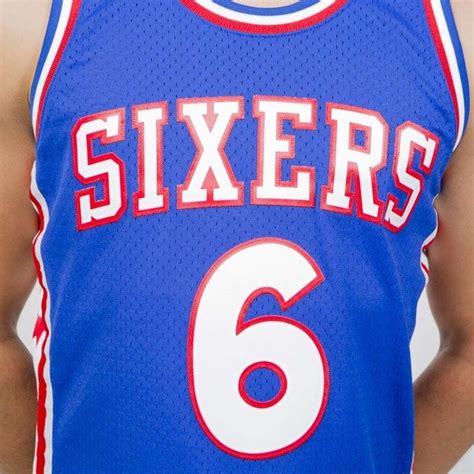 Mitchell & Ness Philadelphia Sixers #6 Julius Erving blue Swingman Jersey | Bludshop.com