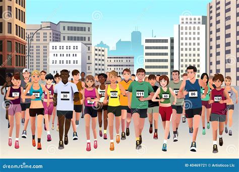 People Running Marathon Stock Vector - Image: 40469721