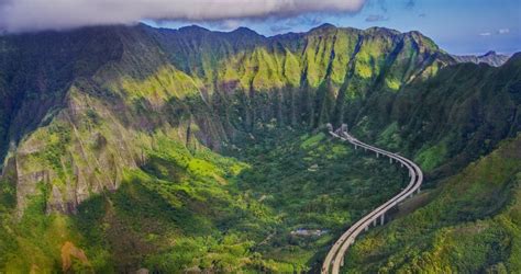 Wallpaper : 1920x1015 px, aerial view, forest, Hawaii, highway, landscape, mountain, nature ...