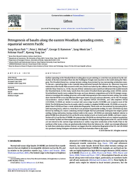 (PDF) Petrogenesis of basalts along the eastern Woodlark spreading center, equatorial western ...