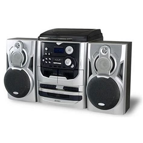 Jensen 3-Speed Stereo Turntable with 3 CD Changer and Dual Cassette ...