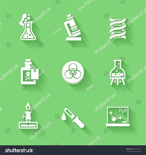 Set White Chemistry Icons Vector Chemistry Stock Vector (Royalty Free ...