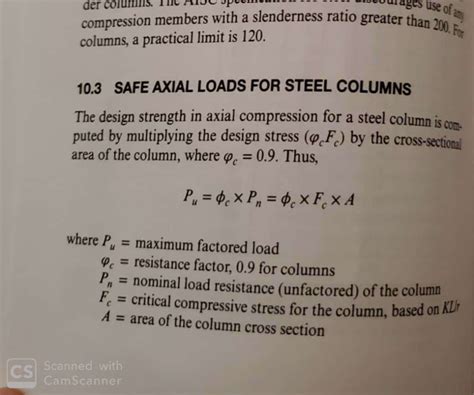 Solved Determine the maximum factored axial compression load | Chegg.com