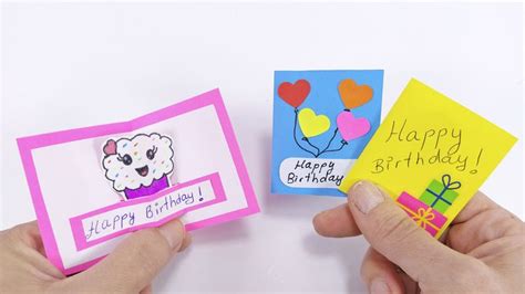 How to Make a Cute Small Birthday Cards | Mini Pop Up Cards | Birthday card pop up, Birthday ...