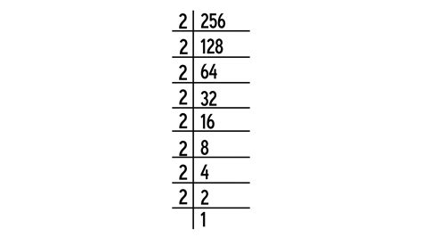 256 expressed as a power of 2.