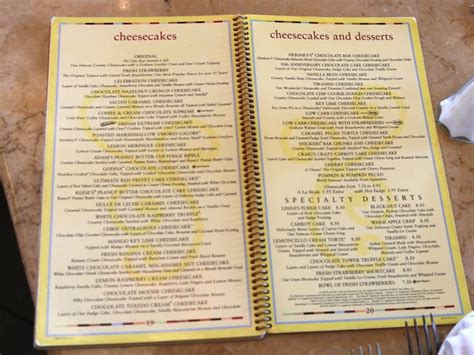 The cheesecake factory menu - dynalockq