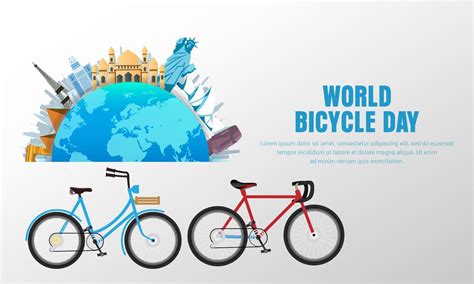 World bicycle day design background vector suitable for poster, social ...