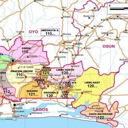 Map of Ogun state showing the locations where the rock samples were ...