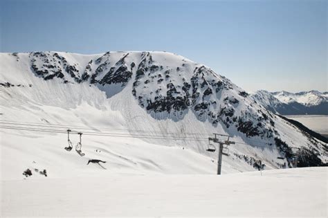 Girdwood ski resort stock image. Image of glaciers, transportation ...