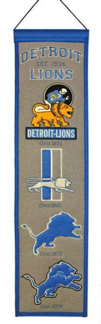 Detroit Lions Logo Evolution Banner - Vintage Detroit Collection