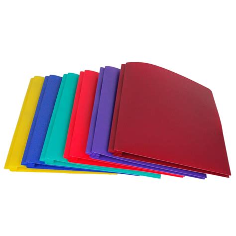 Lightahead LA-E293B Two Pocket Poly File Portfolio Folder with 3 Prongs Fastners, Set of 6 ...