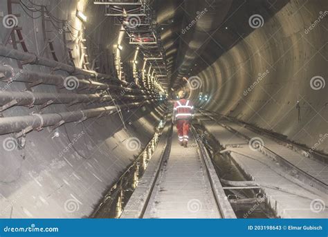 A Railway Tunnel Construction Site Editorial Stock Photo - Image of ...