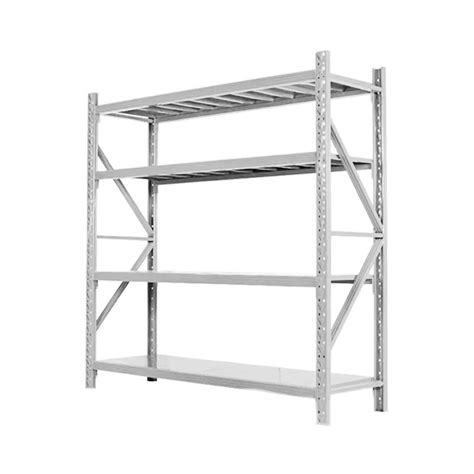 White Steel Pallet Boltless Racking System Warehouse Display Four Layers Shelves Heavy Duty ...