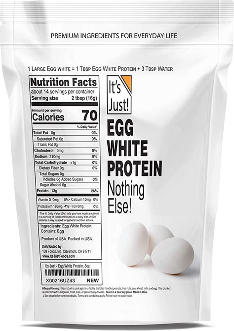 USA Egg White Protein Powder - Non-GMO Dried Egg Whites for Meringue, Unflavored (8oz)