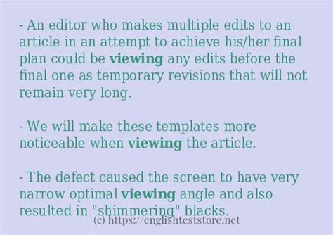 Some in-sentence examples of "viewing" - EnglishTestStore Blog