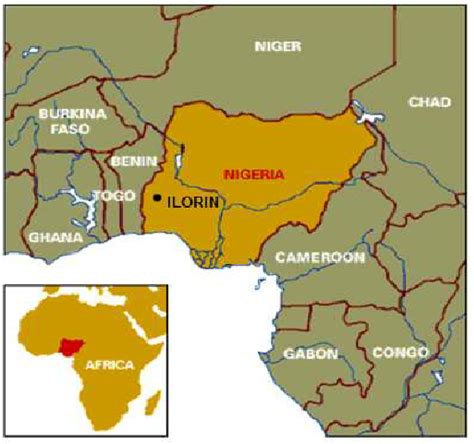 Geographical map of Nigeria showing Ilorin City | Download Scientific Diagram