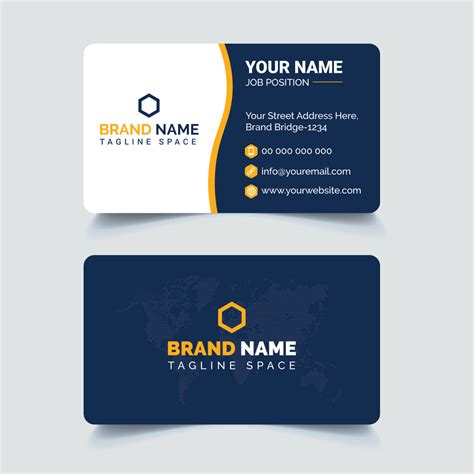 Corporate Dark and Yellow Modern Business Card Design | MasterBundles