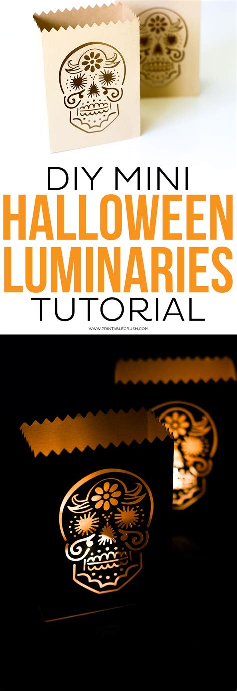 DIY Mini Halloween Luminaries Tutorial - Printable Crush